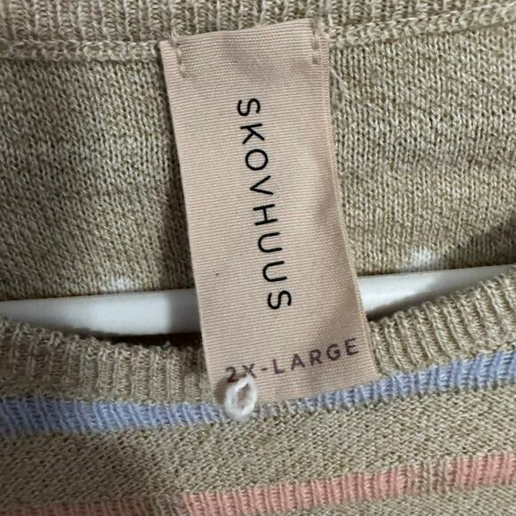 Skovhuus Multicolor Striped Knit Pullover Sweater Women's Plus Size 2X Crewneck - Picture 4 of 6